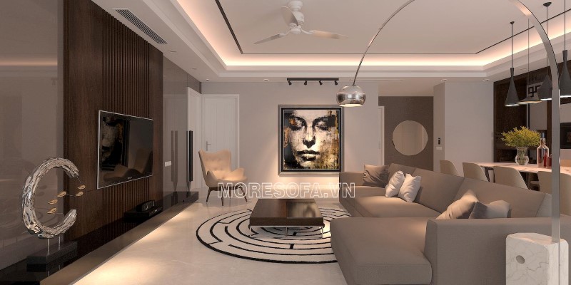 Ghế sofa góc nỉ hiện đại